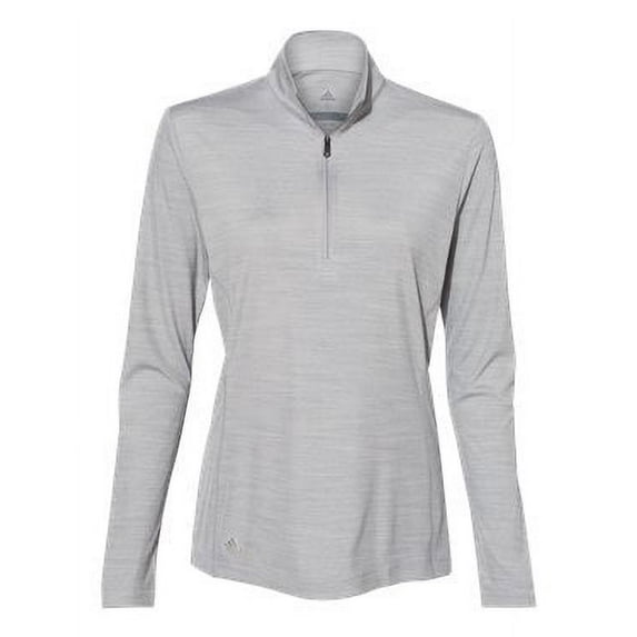 Adidas - Women's Lightweight Mélange Quarter-Zip Pullover - A476 - Mid Grey Melange