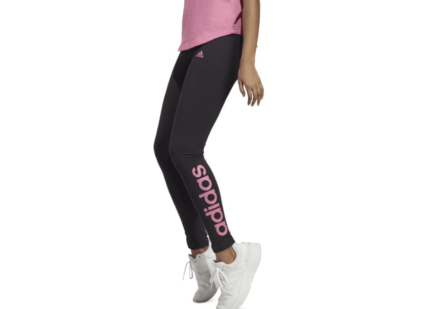 Adidas Women's Linear-Logo Full Length Leggings, Xs Black, Pulse Magenta
