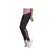Adidas Womens Linear-Logo Full Length Leggings, Xs Black, Pulse Magenta
