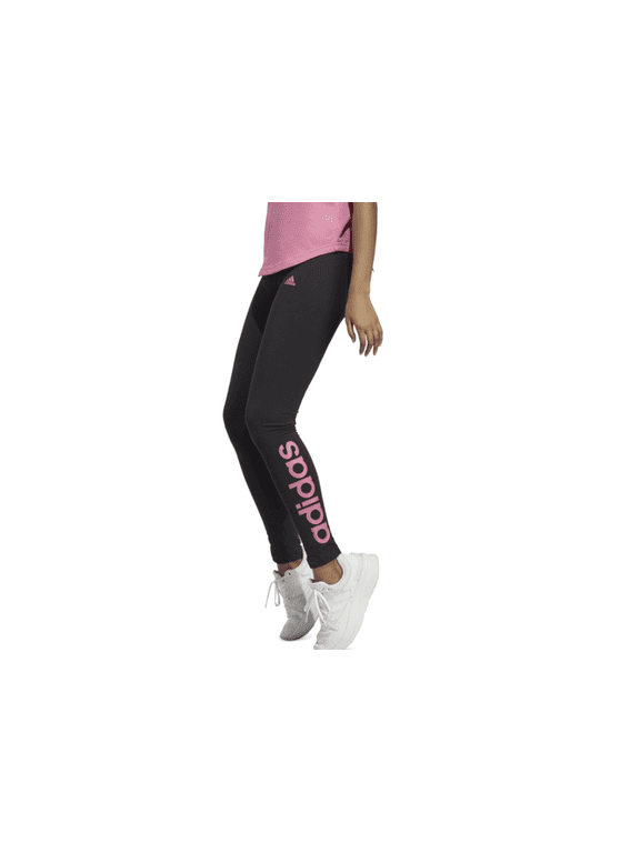Women's Linear-Logo Full Length Leggings, Xs Black, Pulse Magenta
