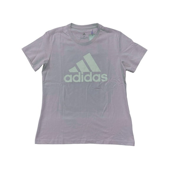 Adidas Women's Logo Design Short Sleeve Regular Fit Tee Shirt (Silver Dawn/White, XXL)