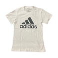thumbnail image 1 of Adidas Women's Logo Design Short Sleeve Regular Fit Tee Shirt (White/Black, XS), 1 of 2