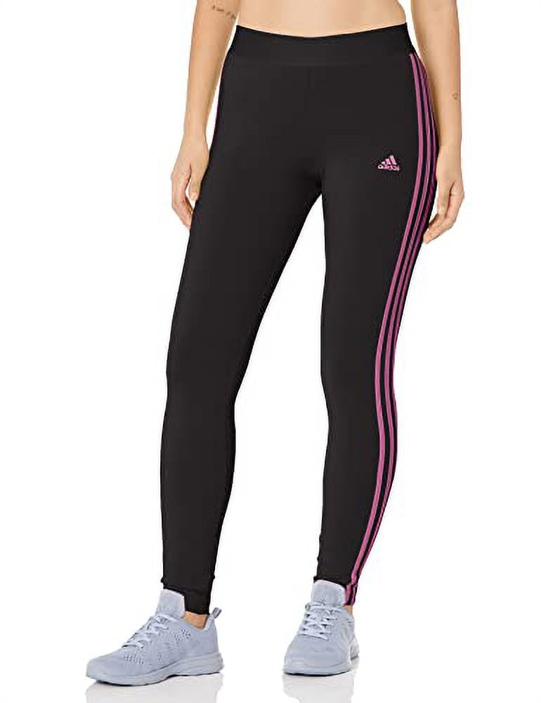 Adidas Women's Loungewear Essentials 3-Stripes Leggings, Black/Semi Pulse  Lilac, X-Small