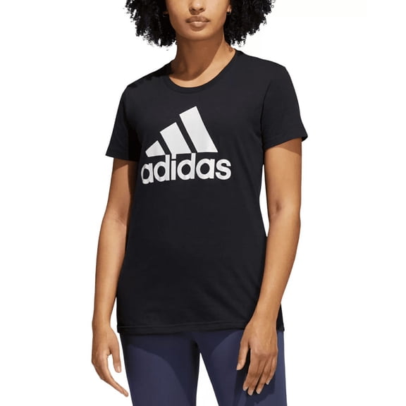 Adidas Womens Metallic Cotton Logo T-Shirt Black S