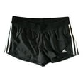 thumbnail image 1 of Adidas Women's Pacer 3 Stripe Knit Polyester Gym Shorts (Black/White, S), 1 of 1
