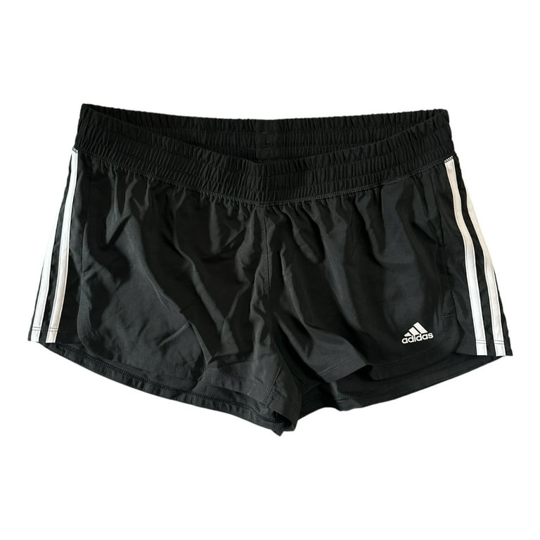 Adidas Women's Pacer Stripe Knit Polyester Gym Shorts (Black