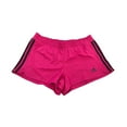 thumbnail image 1 of Adidas Women's Pacer 3 Stripe Knit Polyester Gym Shorts (Team Real Magenta/Black, S), 1 of 2