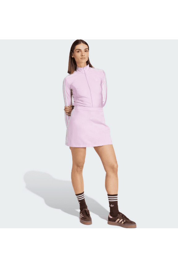 Women's Pink 3 Stripes Mini Skirt, Large