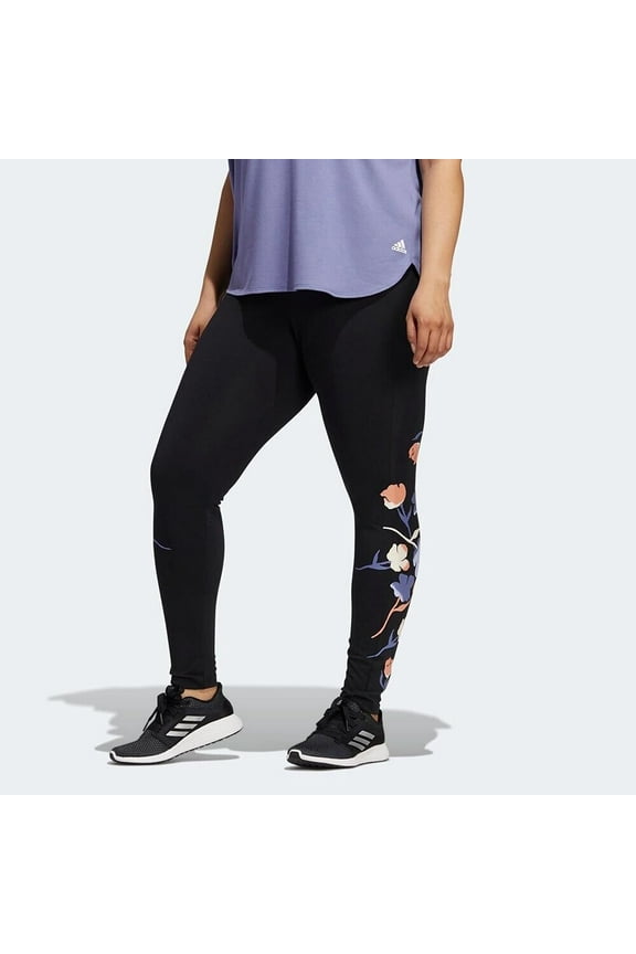 Women's Plus Size Floral Graphic Tights H49930 Black