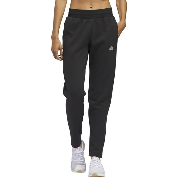 Adidas Women’s Relaxed Fit Tapered Legs Fleece Pant SMALL Black in Color