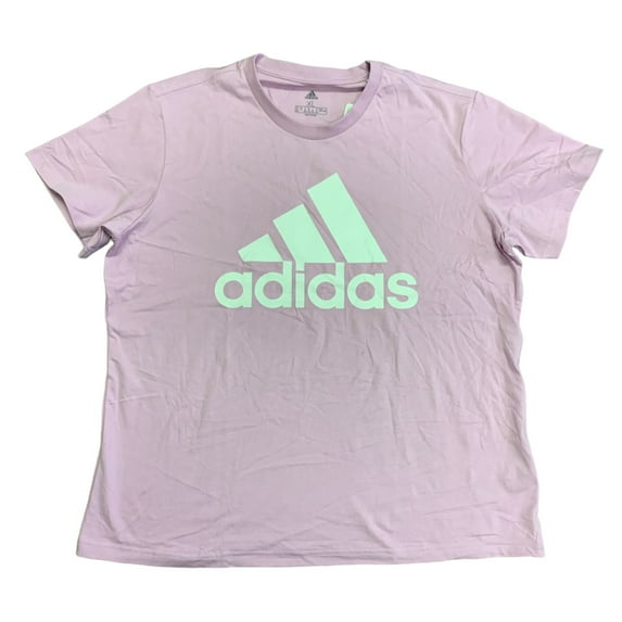 Adidas Women's Short Sleeve Graphic Print Crewneck Active T-Shirt (Bliss Lilac/White, XL)