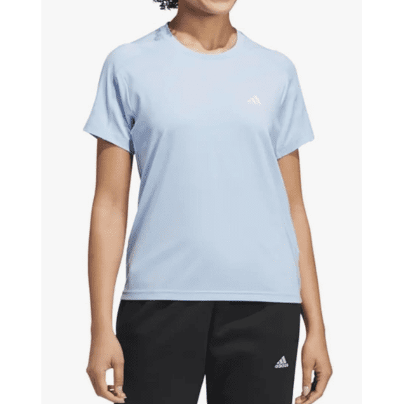 Adidas Women's Short Sleeve Stretch Active Tee Shirt Blue Medium