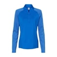 thumbnail image 1 of Adidas - Women's Stripe Block Quarter-Zip Pullover - A521 - Glory Blue - Size: XS, 1 of 2