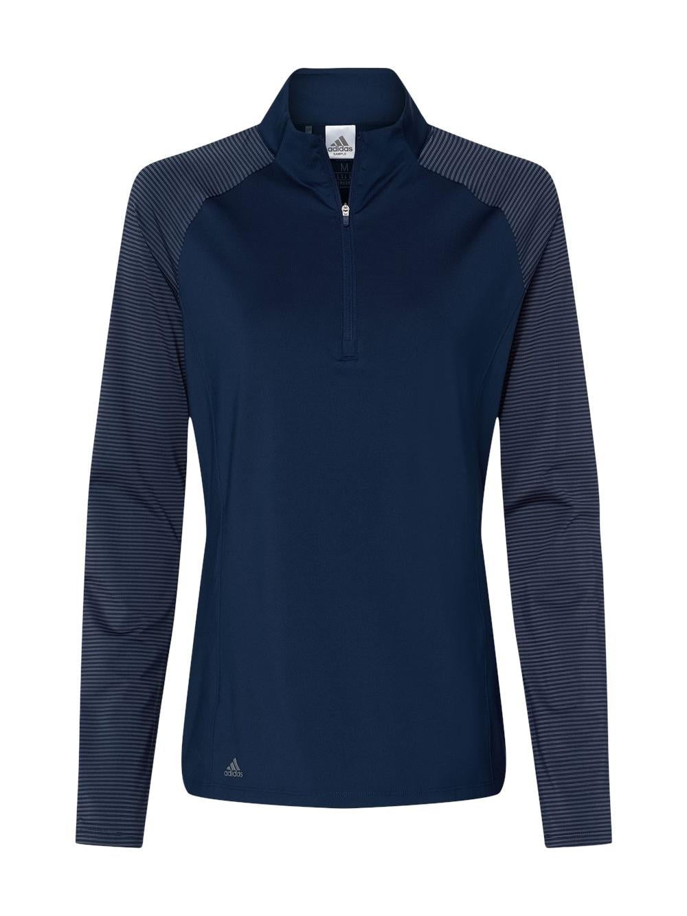 Adidas - Women's Stripe Block Quarter-Zip Pullover - A521 - Team Navy Blue