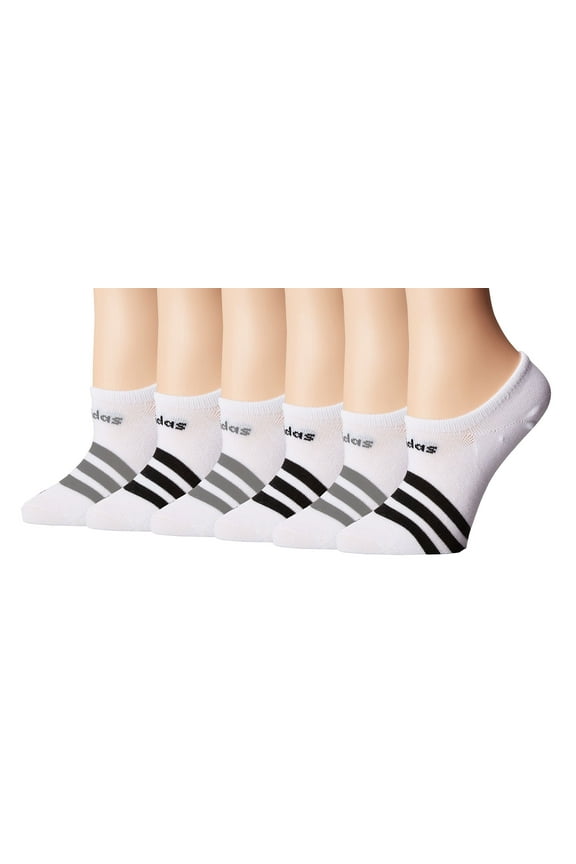 Women's Superlite No Show Socks (Pack of 6) (Women's Sock size (5-10), White/Black/5143932A)