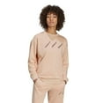 thumbnail image 1 of Adidas Women's Sweatshirt Soft French Terry Ribbed Crewneck Active Sweater Top, Halo Blush, M, 1 of 2