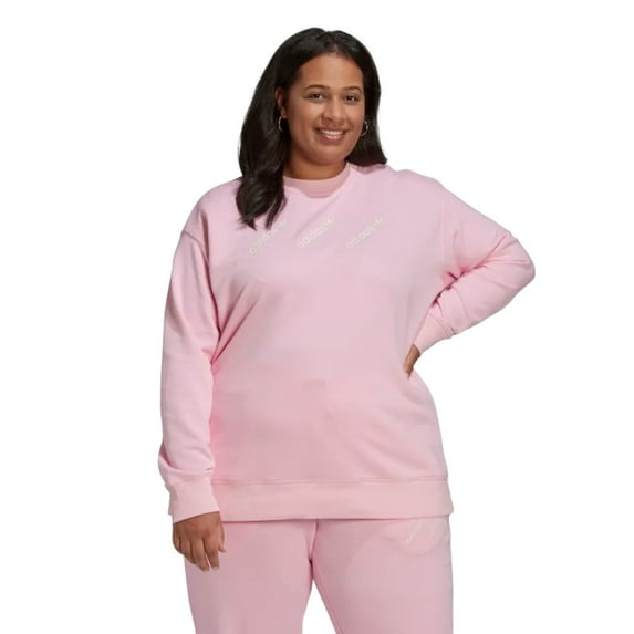 Adidas Women's Sweatshirt Soft French Terry Ribbed Crewneck Active Sweater Top