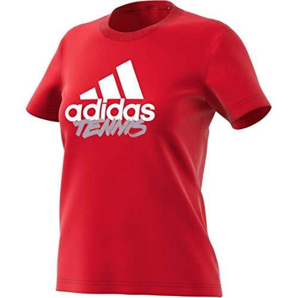 Adidas Women's Tennis Graphic Logo TShirt, Scarlet