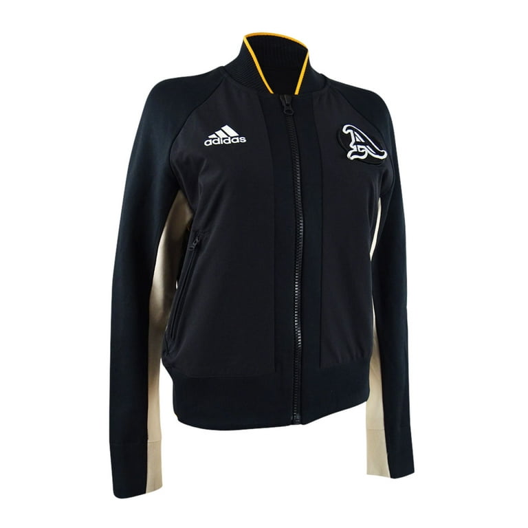Adidas Women s Varsity Colorblocked Bomber Jacket black linen