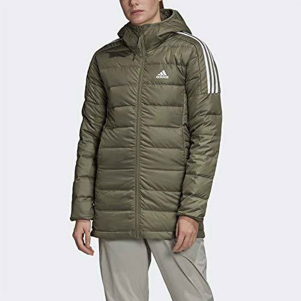 Adidas Women's W Essentials Light Down Hooded Parka, Legacy Green - image 1 of 1