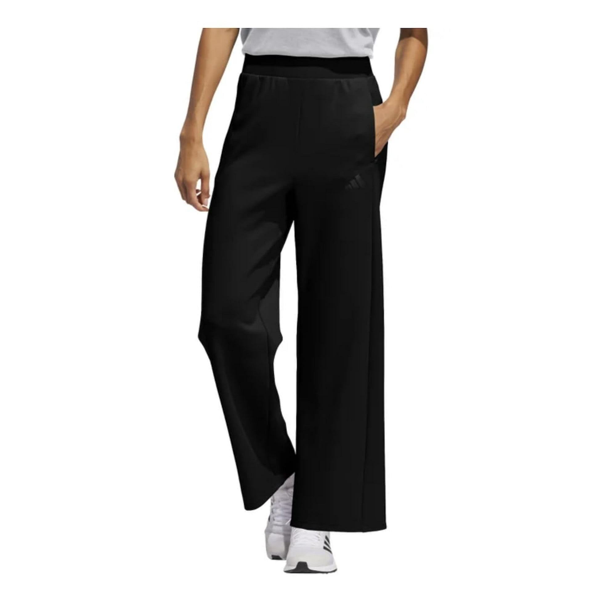 Adidas Women's Wide Leg Pant with Pockets, Black, Large