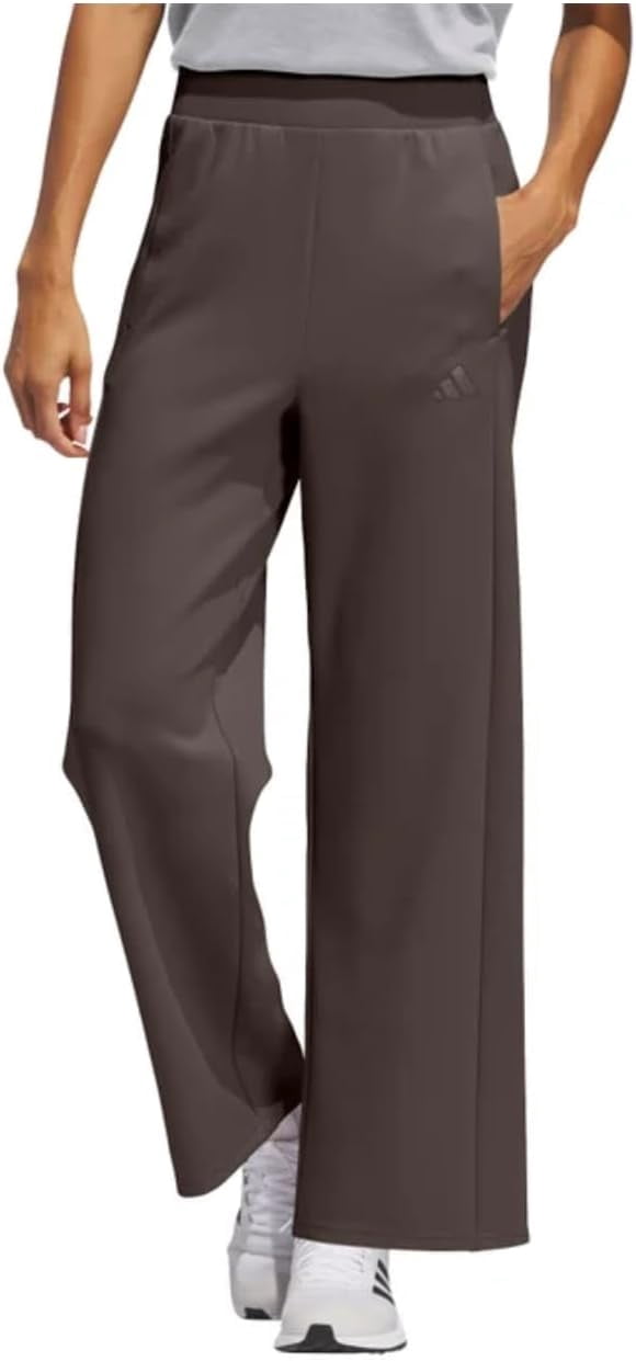Adidas Women's Wide Leg Pant with Pockets, Brown, XL