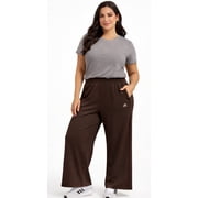 Adidas Women s Wide-Leg Pants with Pockets   Brown, XS