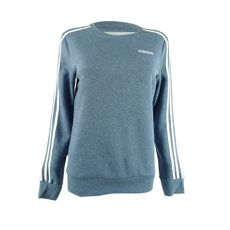 Adidas Women s Women s Essentials 3 Stripe Fleece Sweatshirt S Blue Walmart