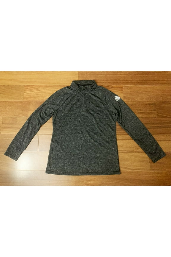 Womens Climalite Long Sleeve Ultimate 1/4 Zip Top CC5686 Heathered Black