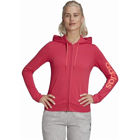Adidas Womens Essentials Linear Hoodie Power Pink/Signal Pink X-Large