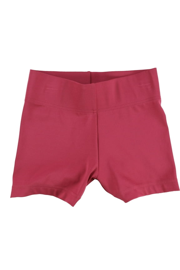 Womens Solid Athletic Compression Shorts, Pink, Small