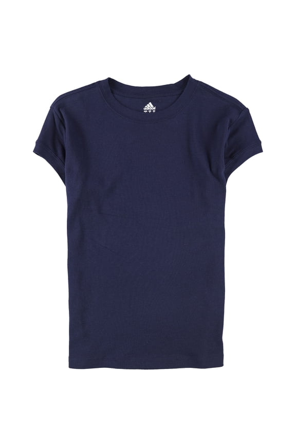 Womens Solid Basic T-Shirt, Blue, Large