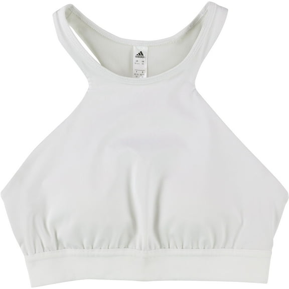 Adidas Womens Solid Racerback Bra, White, X-Small