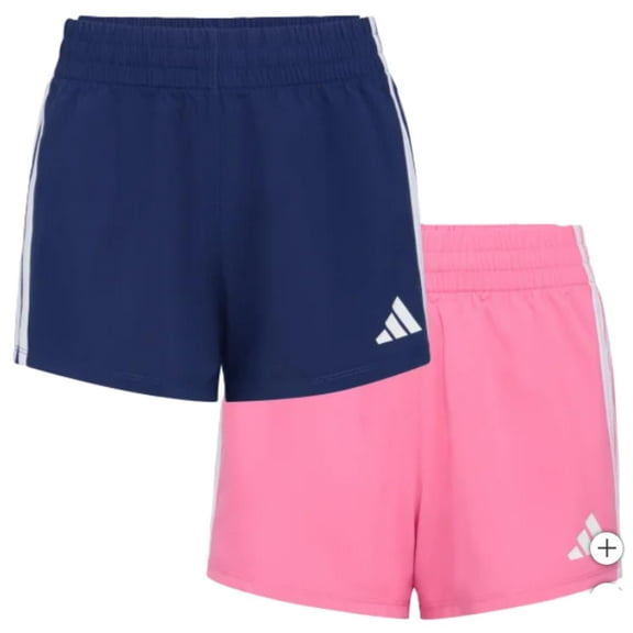 Adidas Youth 2-Pack 3 Stripes Short (US, Alpha, X-Large, Regular, Blue/Pink)