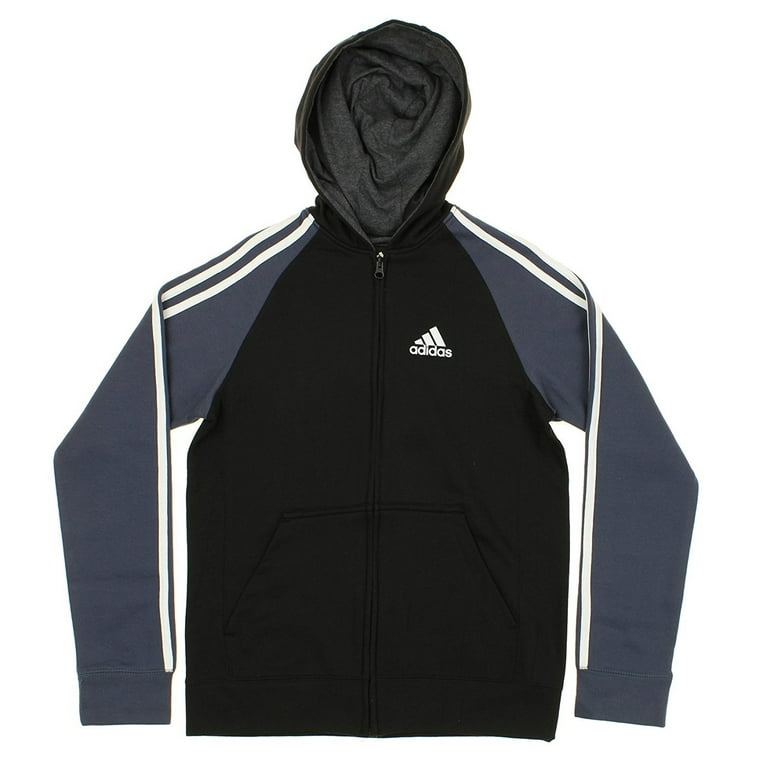 Adidas Youth Full Zip Three Stripe Hoodie Color Options Walmart