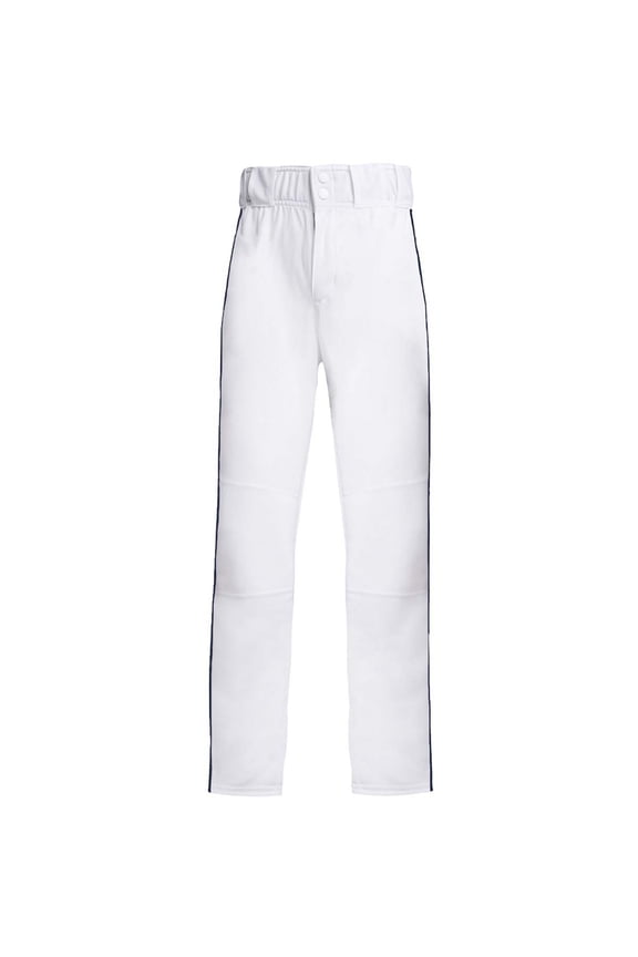 Youth Icon Pro Piped Open Hemmed Baseball Pants SM White | Black