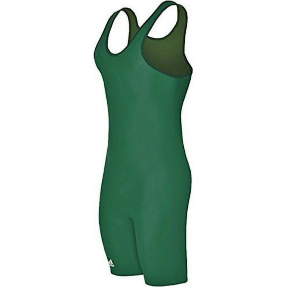 Adidas aS101s Lycra Solid Wrestling Singlet, Adult, Hunter, Large