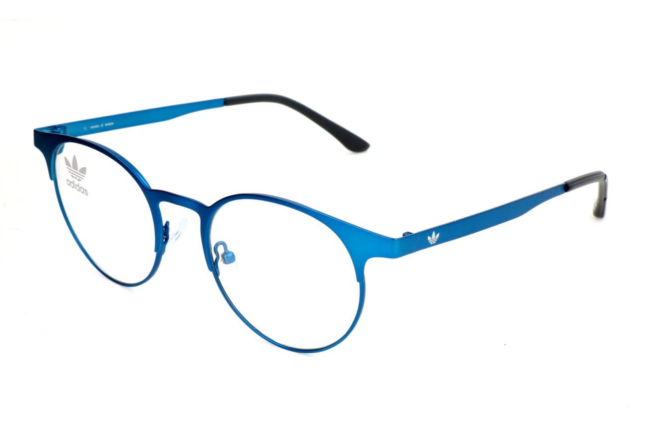 メガネ Adidas Eyeglass Frame AOM000O Unisex Lightweight Round l ADIDAS AOM000O.021 000 Navy Mens Round Full Rim Eyeglasses