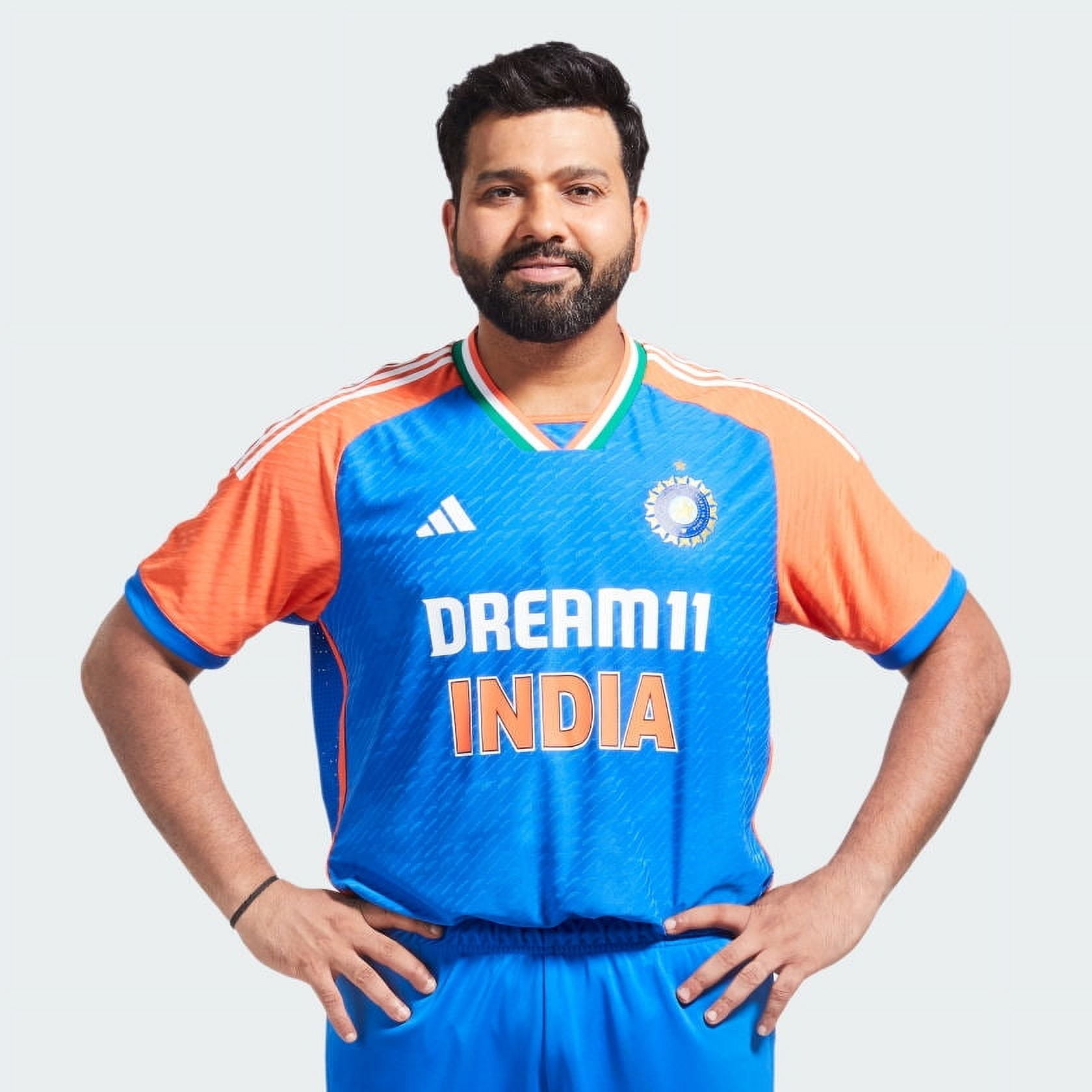 AdidasTeam India Tri-color V-neck Fabric and Polyester Cricket T20 ...