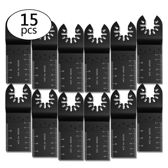 Adifare 15 Pack Saw Blades Metal Wood Oscillating Multitool Quick Release Saw Blades Oscillating Tool Blades Universal Multitool Saw Blades for Cutting Wood Plastic