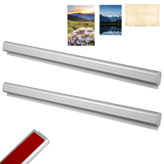 Adifare 2 Pcs Restaurant Ticket Holder 19.7in Desk Receipt Holder Aluminum Alloy Slide Check Rack Kitchen Ticket Rail Bill Order Display Rack for Restaurant Office Cafe Pub Bar