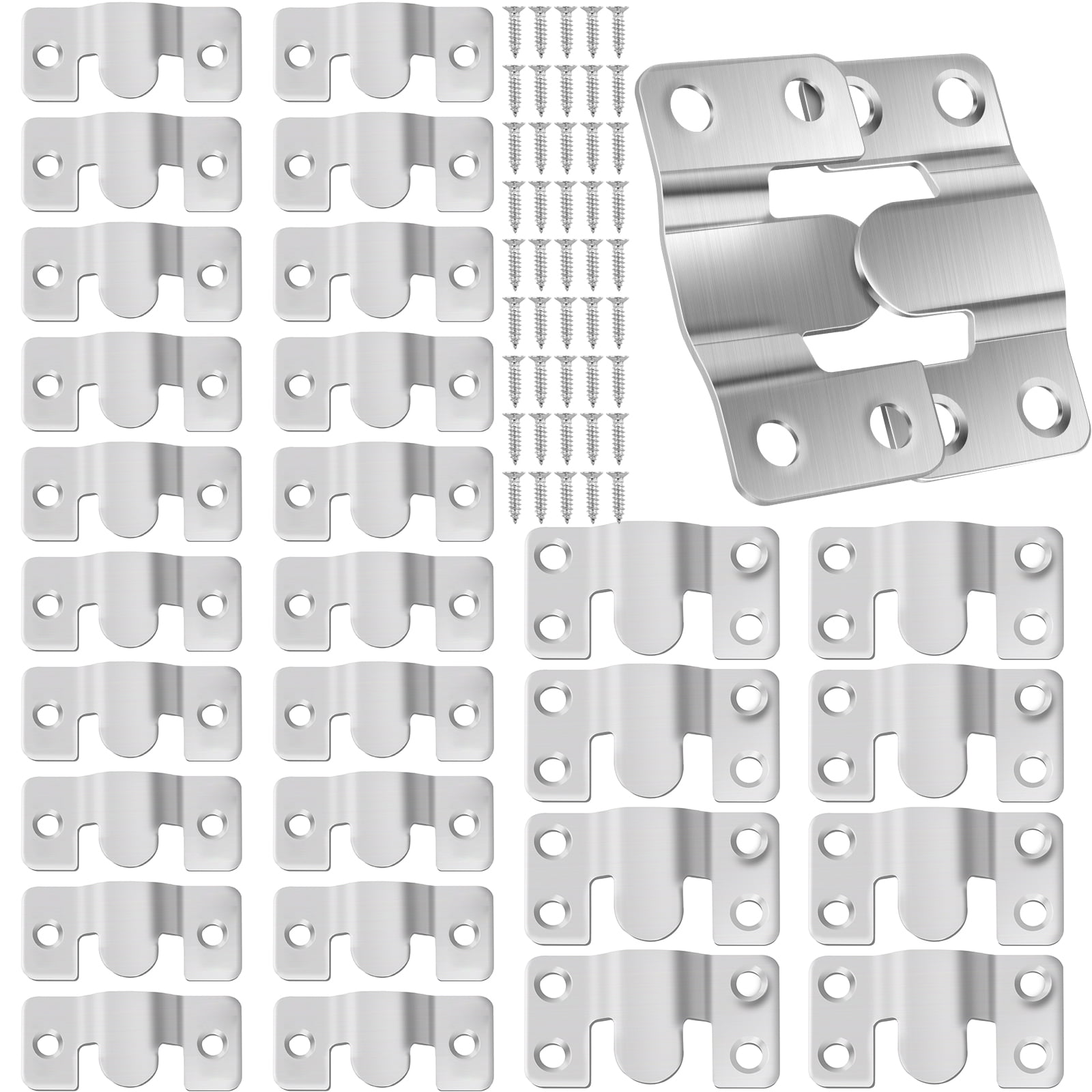 Adifare 20/30Pcs Flush Mount Bracket Stainless Steel Interlocking