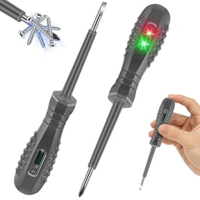 Adifare 2Pcs 2 in 1 Voltage Tester Screwdriver Set Non Contact/Contact High Torque Electric Voltage Detector Pen Magnetic Slotted Cross Screwdriver Circuit Detector for Electrician