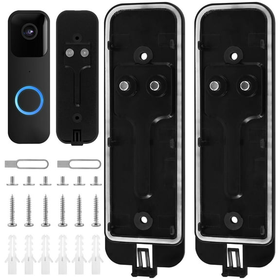 Adifare 2Pcs Anti-Theft Doorbell Mount Doorbell Backplate Set Plastic Doorbell Mounting Bracket with Screws Safe Doorbell Camera Door Mount for Home Office