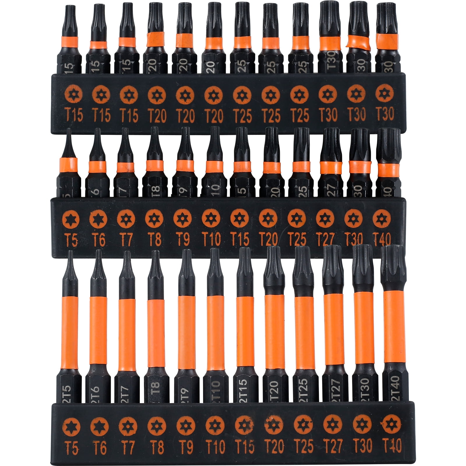 25-Piece Torx Bit Set With Storage Box - T5 To T40 Security Star Bits, Magnetic Impact Screwdriver Tips, S2 Steel