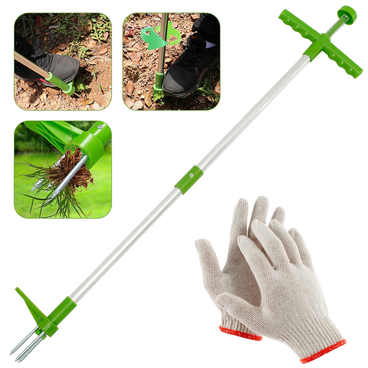 Adifare 39inch Weed Puller Stand Up Manual Weed Removal Tools Long