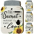 thumbnail image 1 of Adifare 4 Pcs Mason Jar Wall Decor Set Rustic Wooden Mason Jar Wall Sign Farmhouse Sunflower Mason Jar Wall Decor for Kitchen Cafe Decoration, 1 of 10