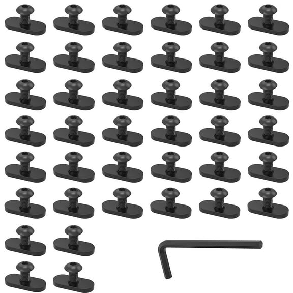 Adifare 40Pcs Centered Slide in Economy T-Nut Set with Bolt 1/4inch-20 Galvanized Iron Centered Hole Sliding T-Nut Hardware Centered Thread T-Nut Accessories for T Slot Track