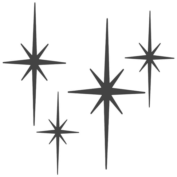 Adifare 4Pcs Star Wall Decor Iron Star Wall Hangings Vintage Star Wall Art 4 Sizes Elegant Star Wall Ornament Set Gold/Black/Silver for Home Office Indoor Outdoor Decoration