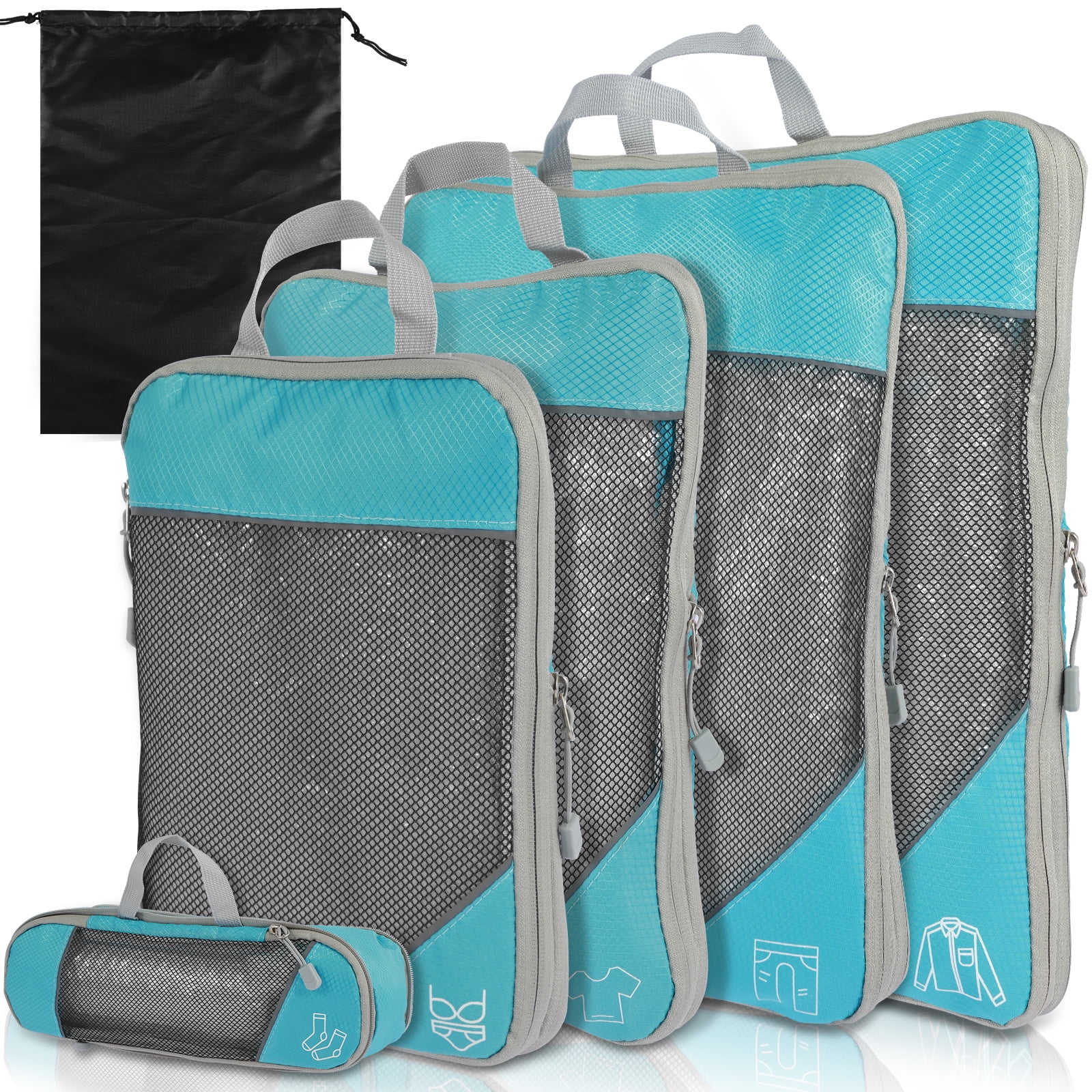 Spacesaver 8x Roll Up Compression Travel Bags 4 Lrg 4 Med No Vacuum Needed Walmart